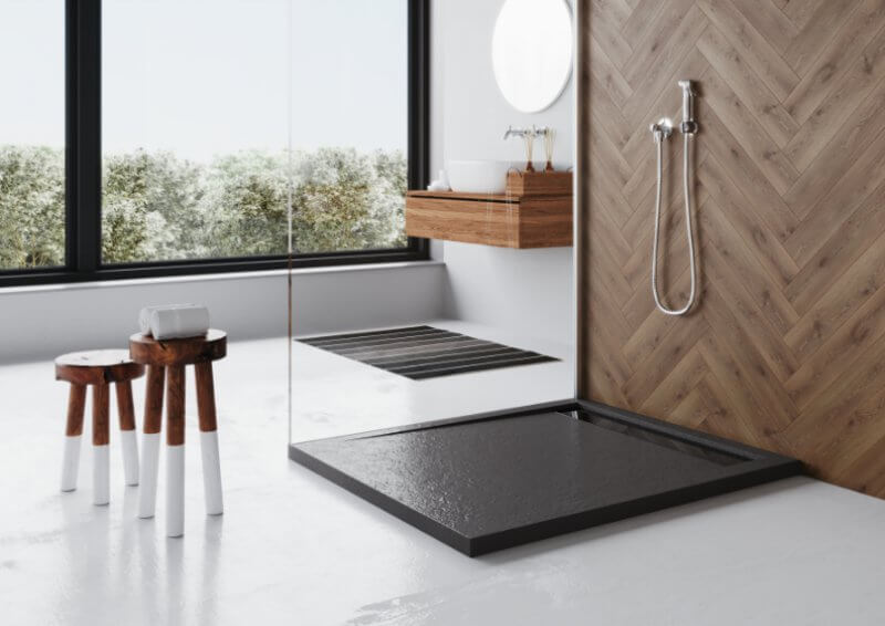 Polimat West New brodzik prostokątny 110x90 cm czarny 00354