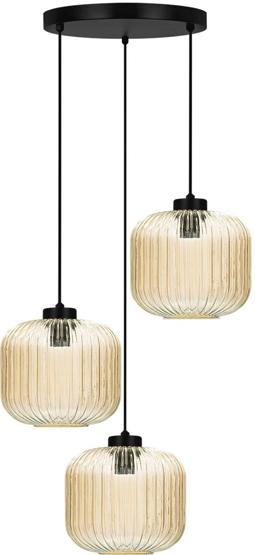 Kaja Clark lampa wisząca 3x15 W czarna-grafitowa K-5654