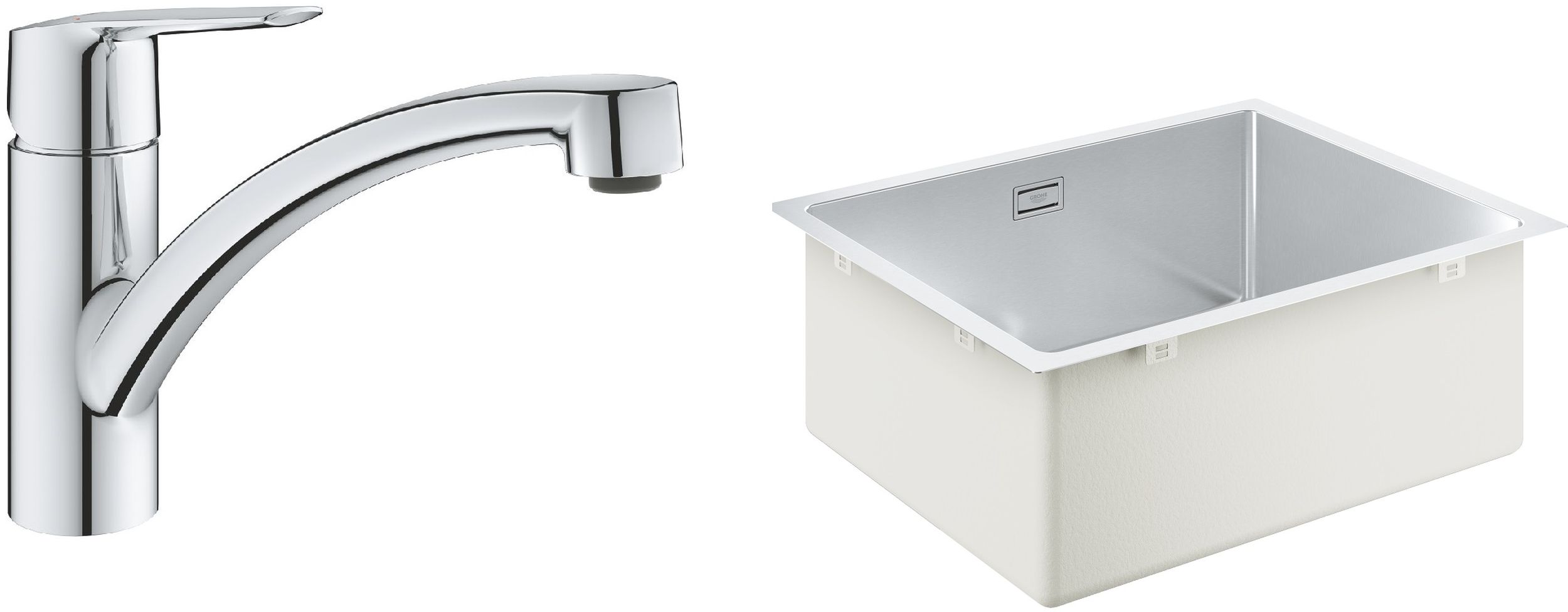 Zestaw Grohe K700 zlewozmywak 50x40 cm z baterią kuchenną Start chrom (31574SD1, 30530002) - Wysyłka w 24h