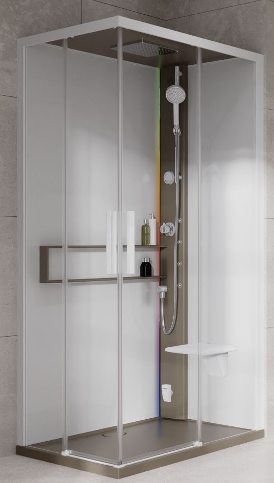 Novellini Glax 2 2.0 A kabina z hydromasażem 80x80 cm parowa z brodzikiem corda G22A89M5-1TU