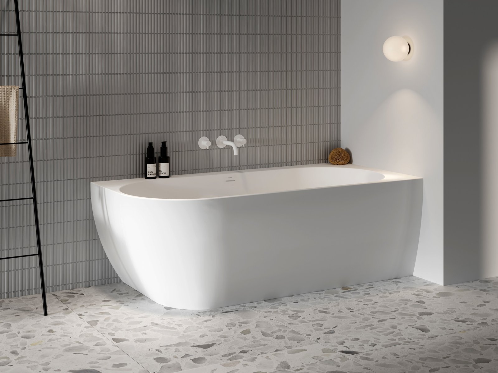 Ravak Inspiration wanna wolnostojąca Freedom Corner P 170x80 biały XC00100040