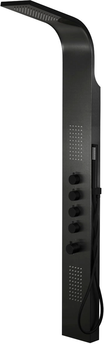 Corsan Samsara panel prysznicowy ścienny termostatyczny czarny szczotkowany S-003TSAMSARACZARNA