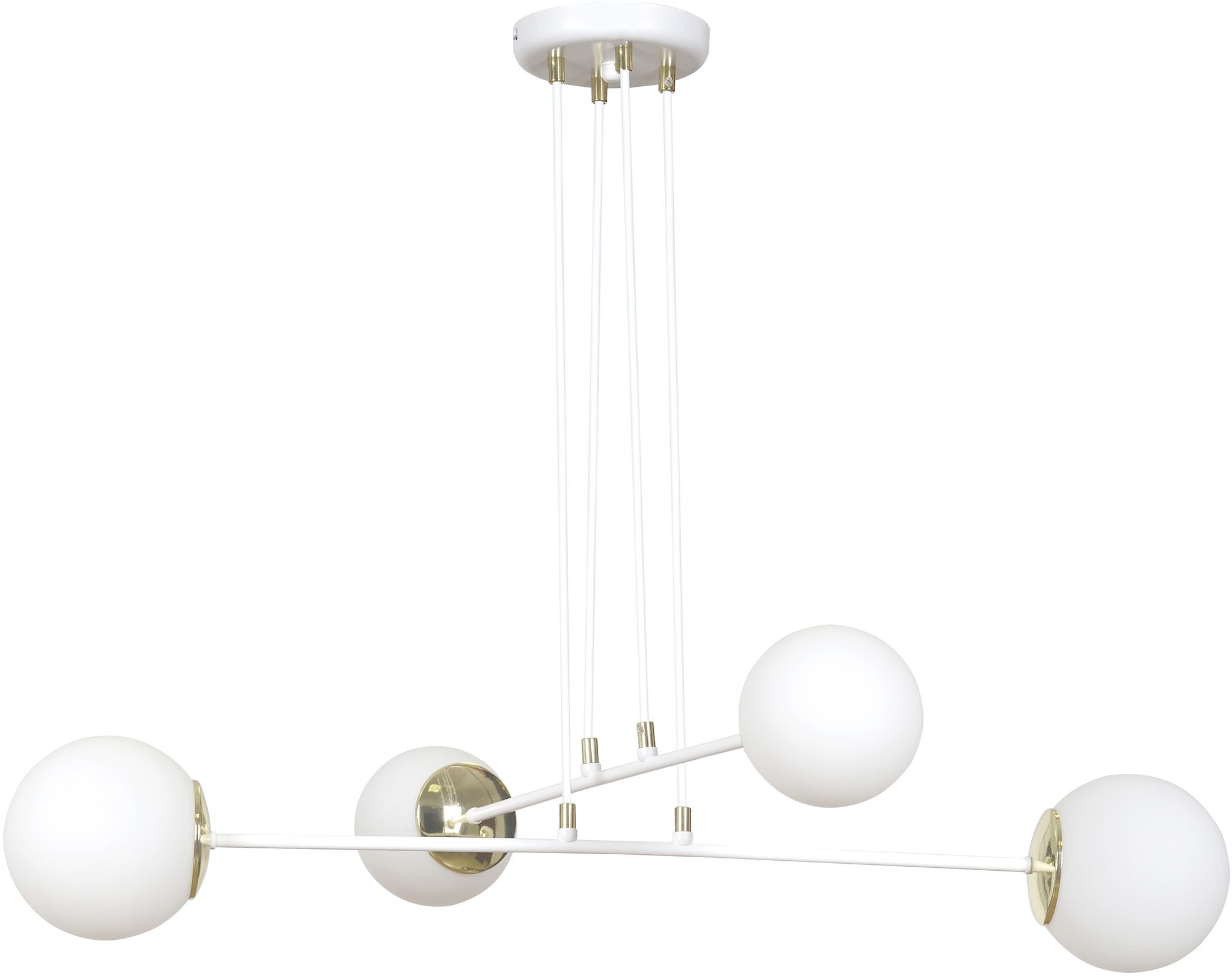 Emibig Ognis lampa wisząca 4x10 W biała-złota-mleczna 967/4