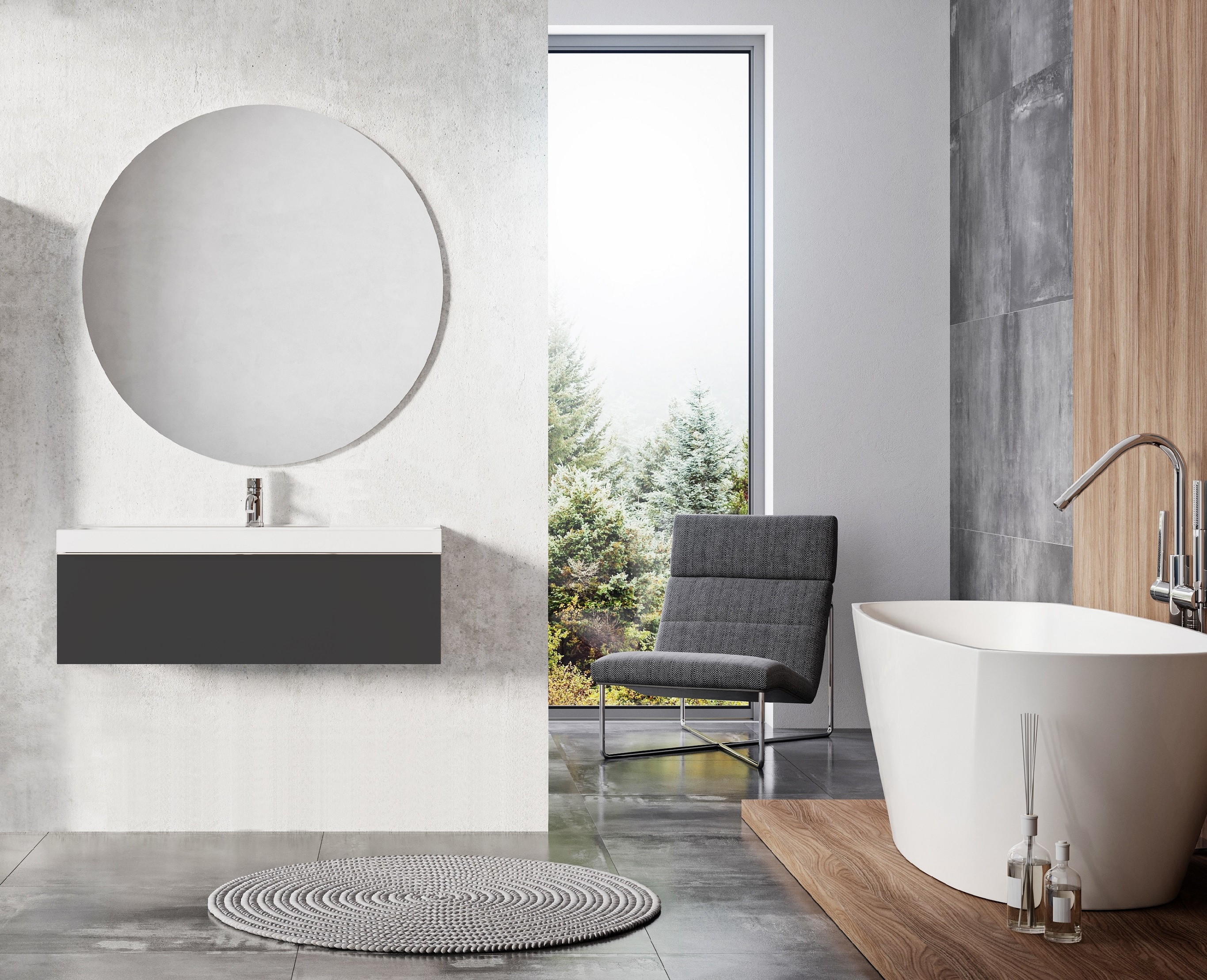 Elita Look szafka 80x44,9x28,1 cm podumywalkowa wisząca antracyt RE010803026610