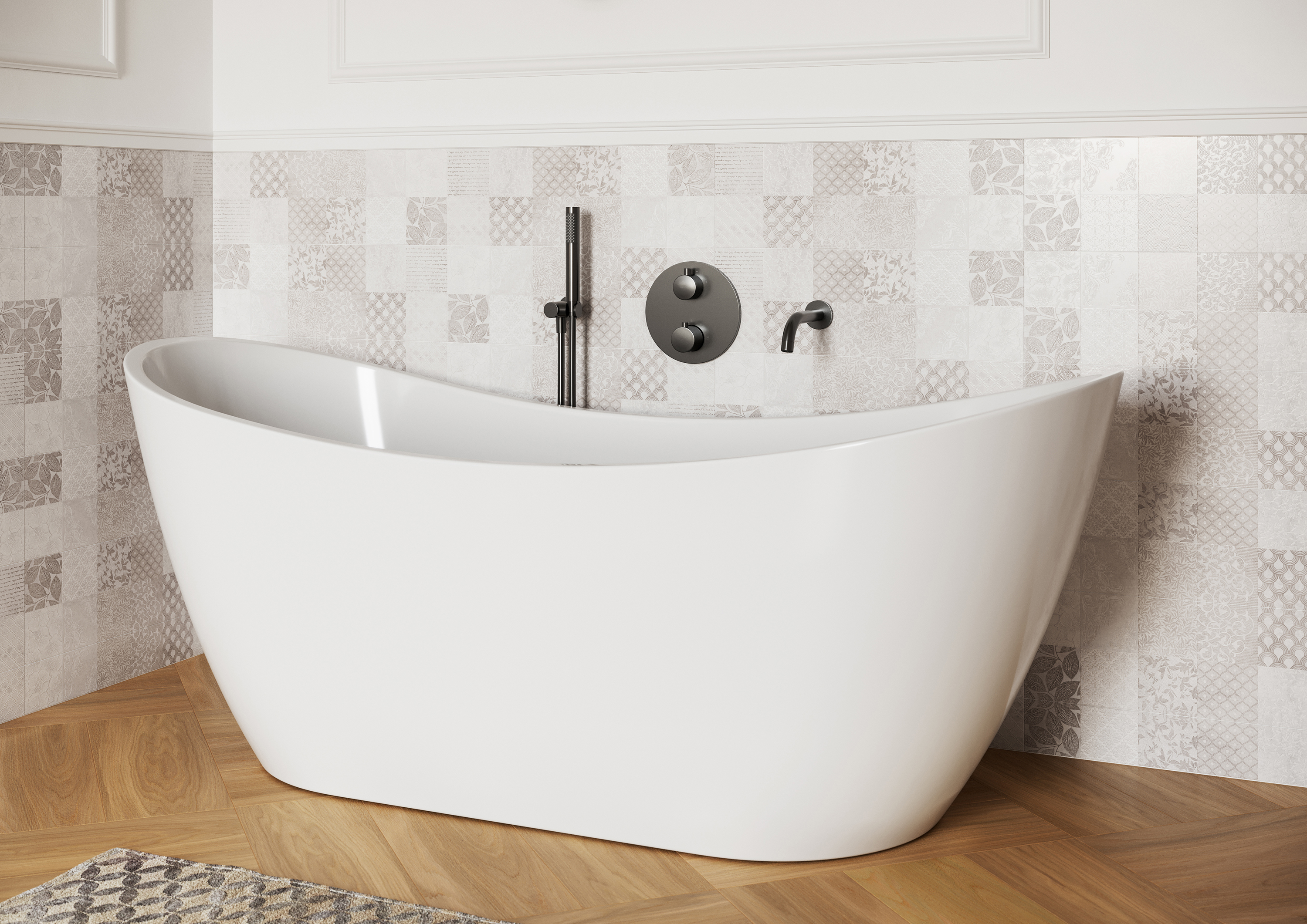 Cersanit Zen bateria wannowo-prysznicowa podtynkowa termostatyczna czarna-gun metal S951-804