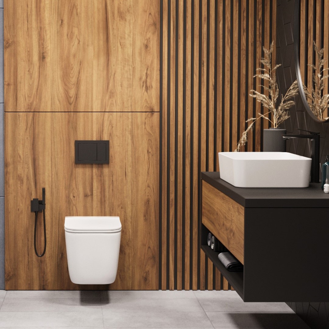 Invena bateria bidetowa z zestawem prysznicowym podtynkowa czarna BP-K0-B04