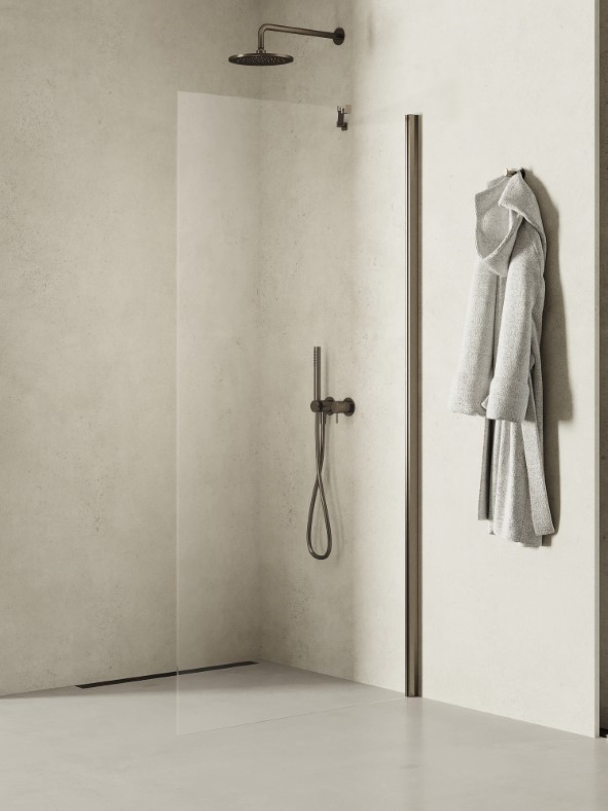 New Trendy New Soleo Gunmetal Brushed ścianka prysznicowa walk-in 80 cm grafitowy szczotkowany/szkło przezroczyste K-2260 - Wysyłka w 24h