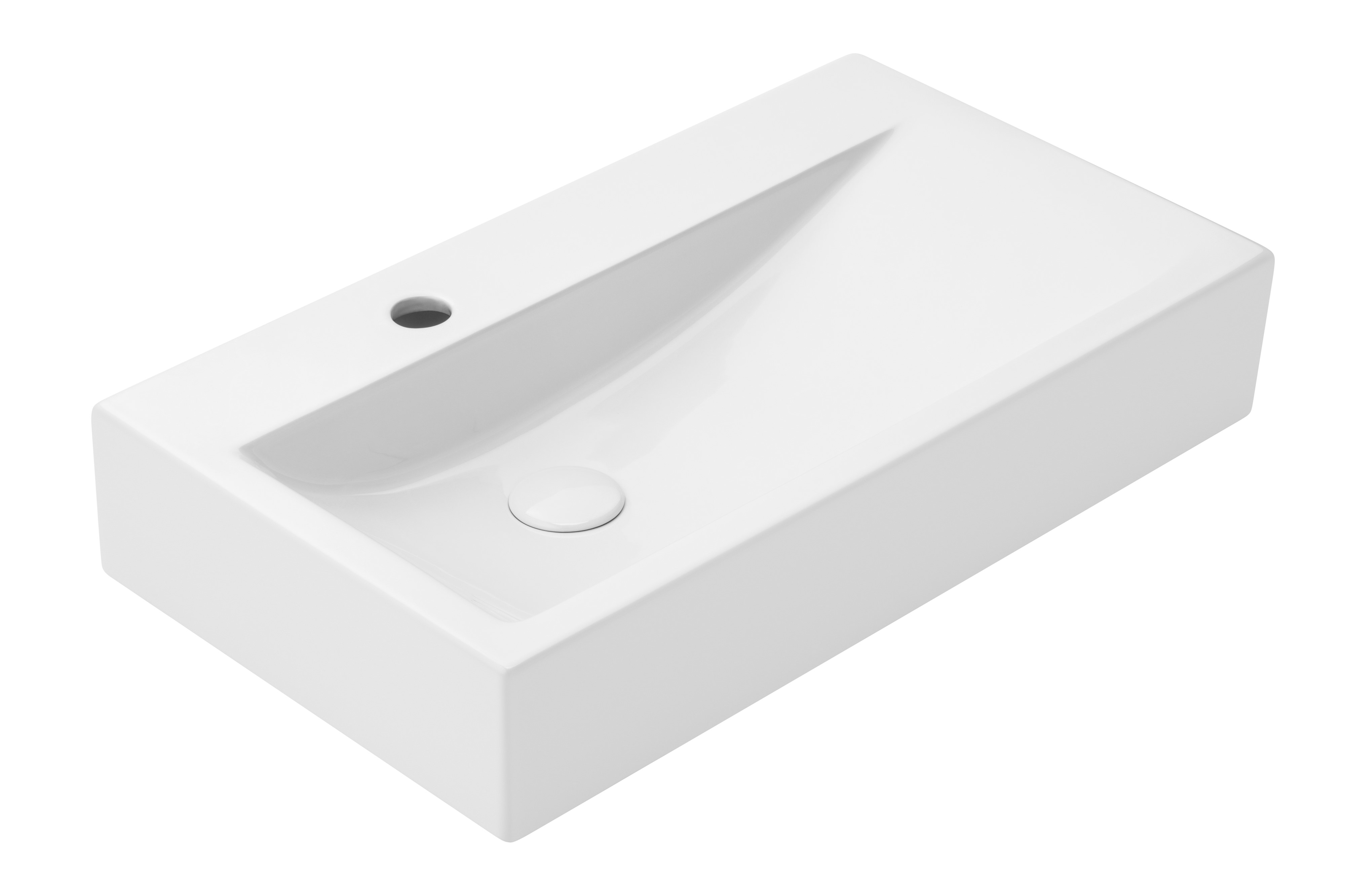 Uptrend Reno umywalka 66x37,5 cm ścienna prostokątna biały połysk TR4310 - Wysyłka w 24h