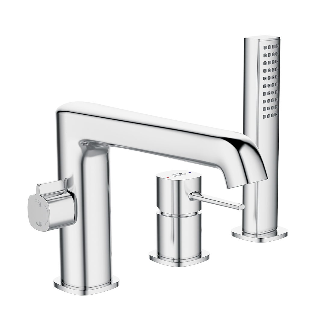 Laveo Pola bateria nawannowo-prysznicowa 3-otworowa chrom BAP013D