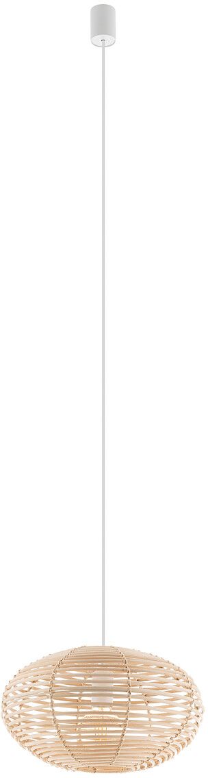 Nowodvorski Lighting Rattan lampa wisząca 1x25 W biała-drewno 11153