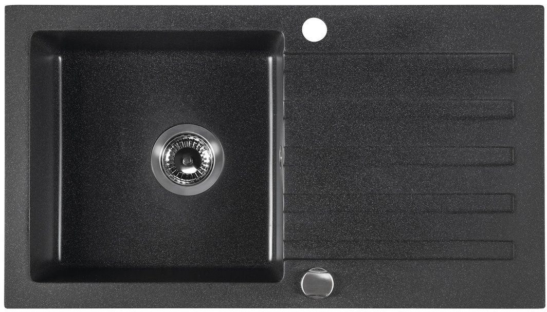 Sapho zlewozmywak granitowy 78x44 cm czarny GR7204