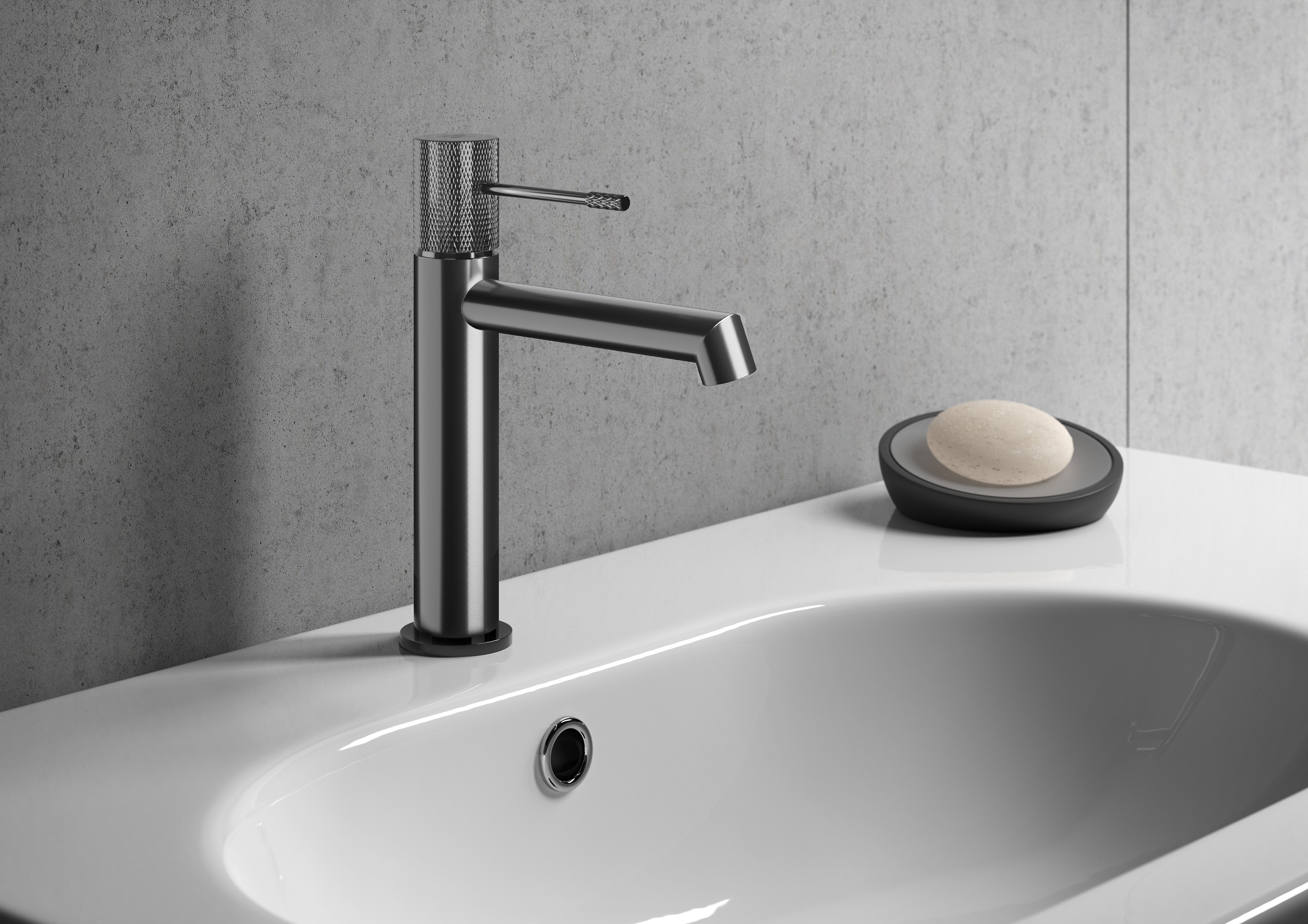 Cersanit Zen bateria umywalkowa stojąca gun metal S951-598