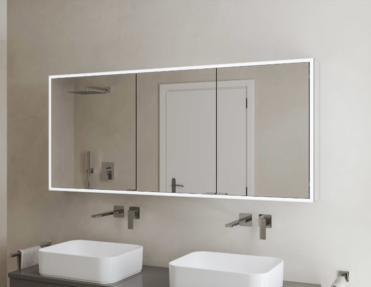 Kronenbach Cube 2.0 szafka 130x17x70 cm z lustrem srebro anodowane KB100232CR