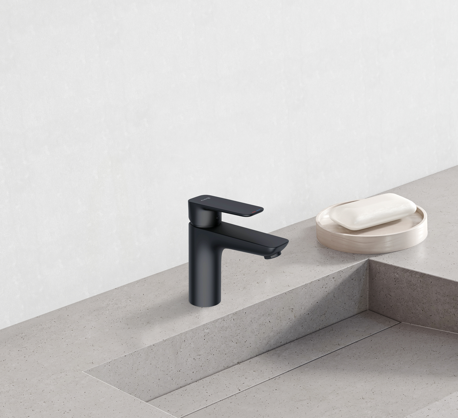 Kludi Pure&Style bateria umywalkowa stojąca czarny mat 403823975