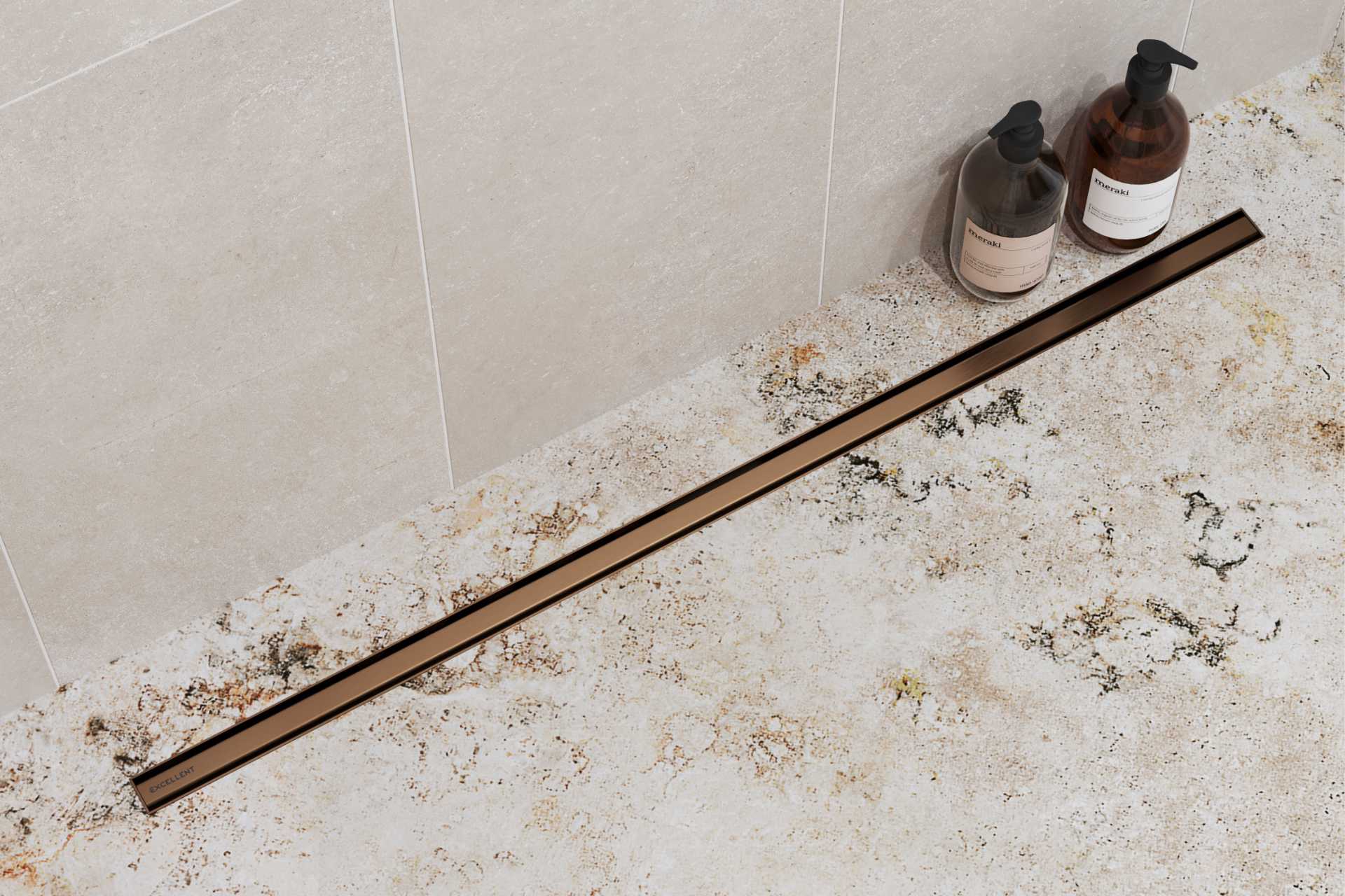 Excellent Stilio ruszt odpływu liniowego 80 cm złoty połysk INEX.1525.800.R.GL