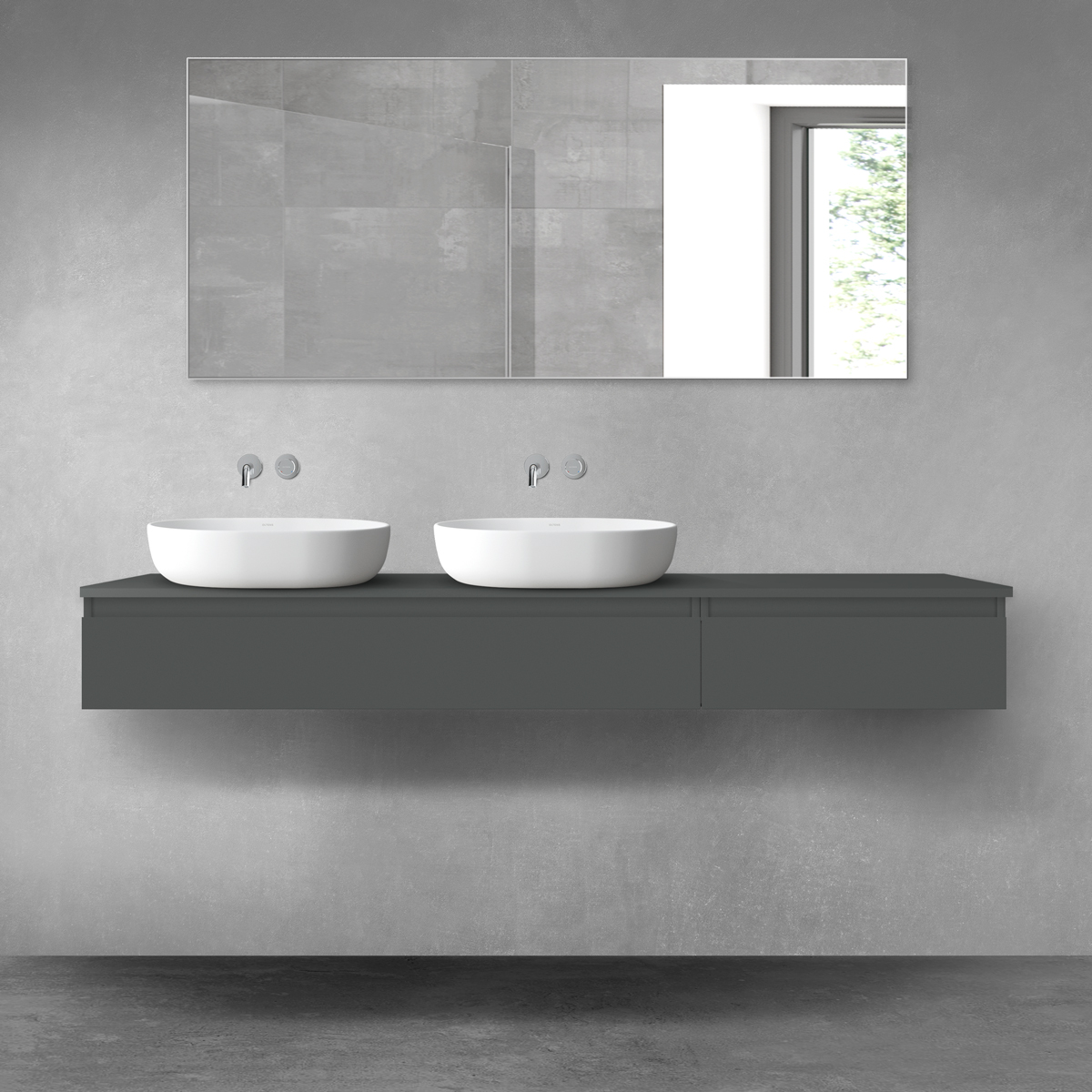 Oltens Vernal zestaw mebli łazienkowych 180 cm z blatem grafit mat 68592400 - Wysyłka w 24h