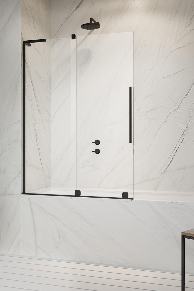 Radaway Furo SL Black PND II drzwi parawanu 53,8 cm lewe czarny mat/szkło przezroczyste 10309538-54-01L