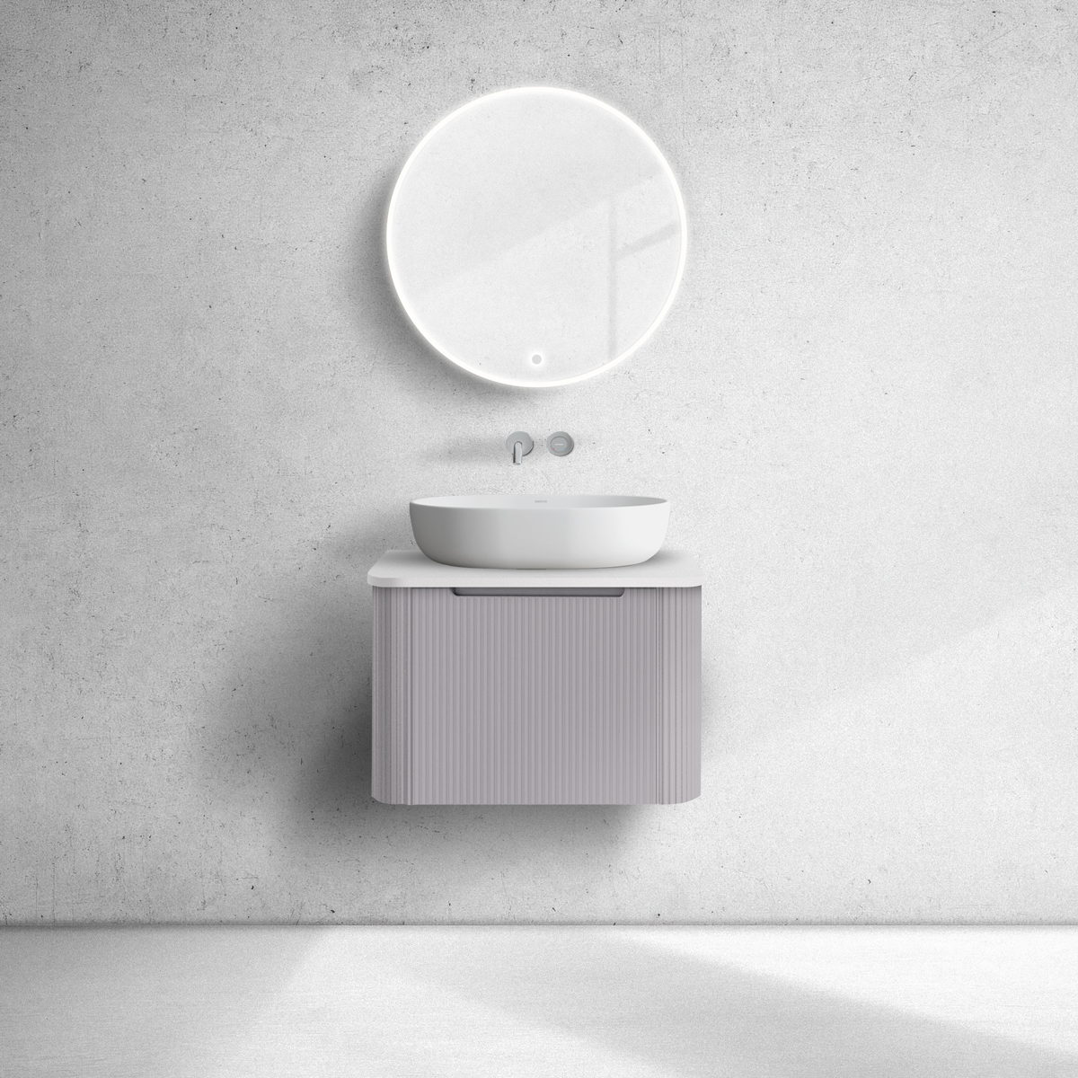 Oltens Hamnes szafka 60 cm podumywalkowa wisząca z blatem kaszmir/biały mat 68666900 - Wysyłka w 24h