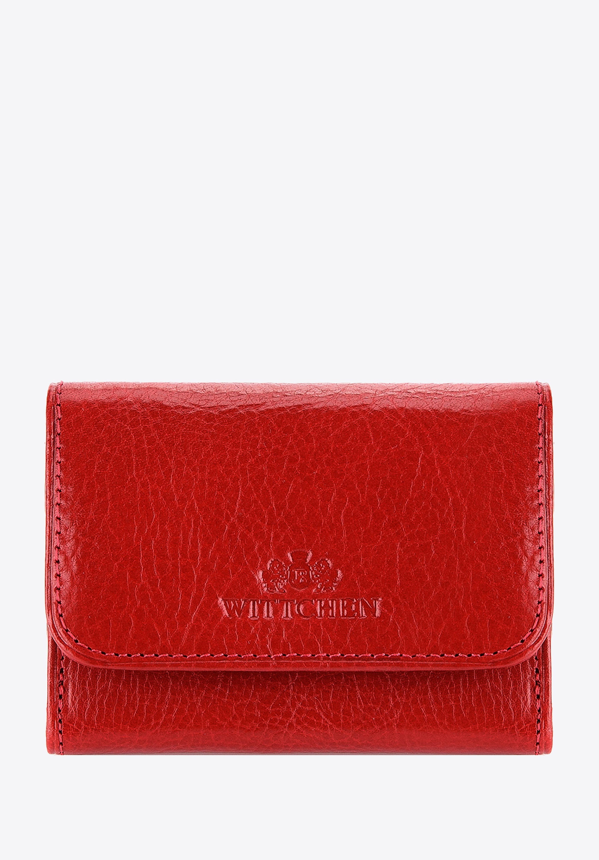 Portfel skórzany mały na zatrzask czerwony