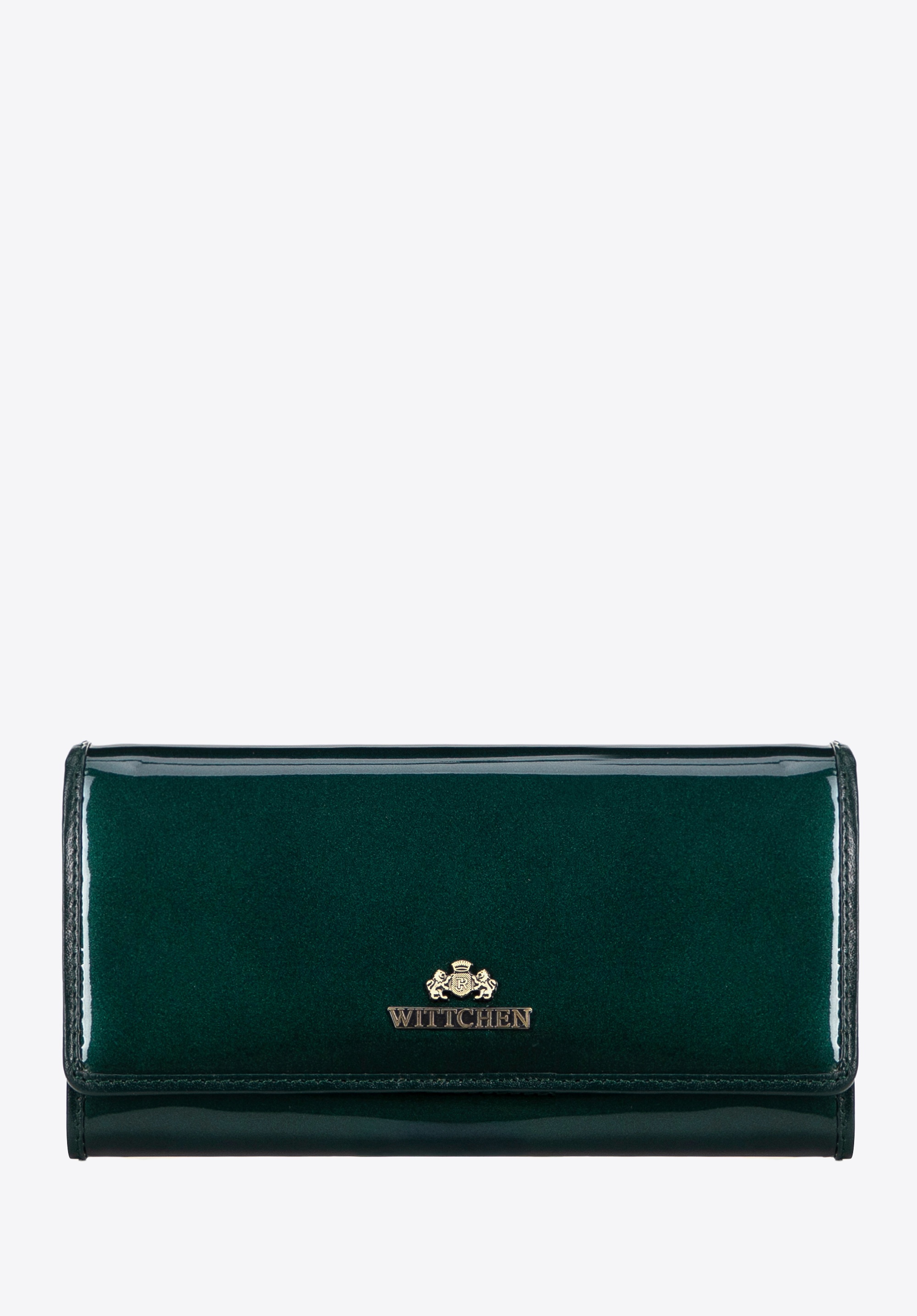 Dodatkowe rabaty - Damski portfel ze skóry lakierowanej podłużny zielony