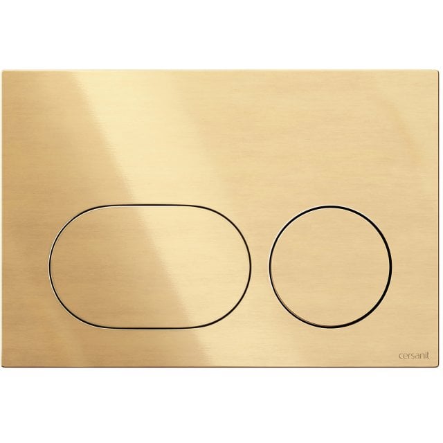 CERSANIT Przycisk spłukujący do WC DUETO mechaniczny złoty szczotkowa