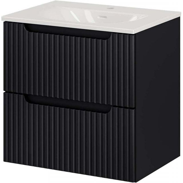 COMAD Szafka NOVA BLACK z umywalką meblową SKY 60 cm