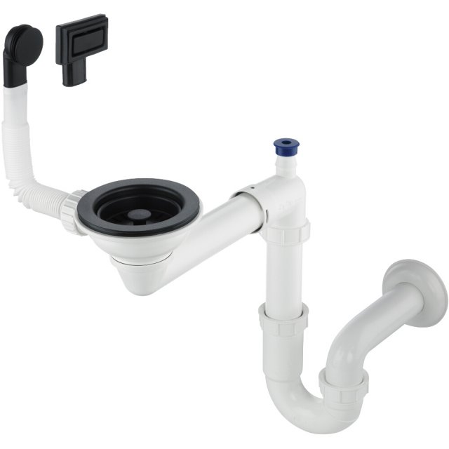 DEANTE Syfon do zlewozmywaka granitowego 1-komorowego SPACE-SAVER ner