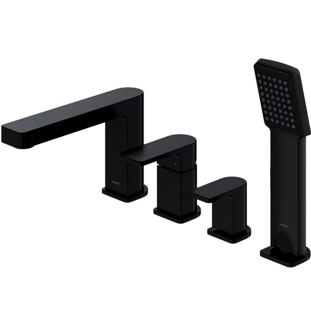 OMNIRES Bateria nawannowa BARETTI 4-otworowa czarny mat BA7832BL