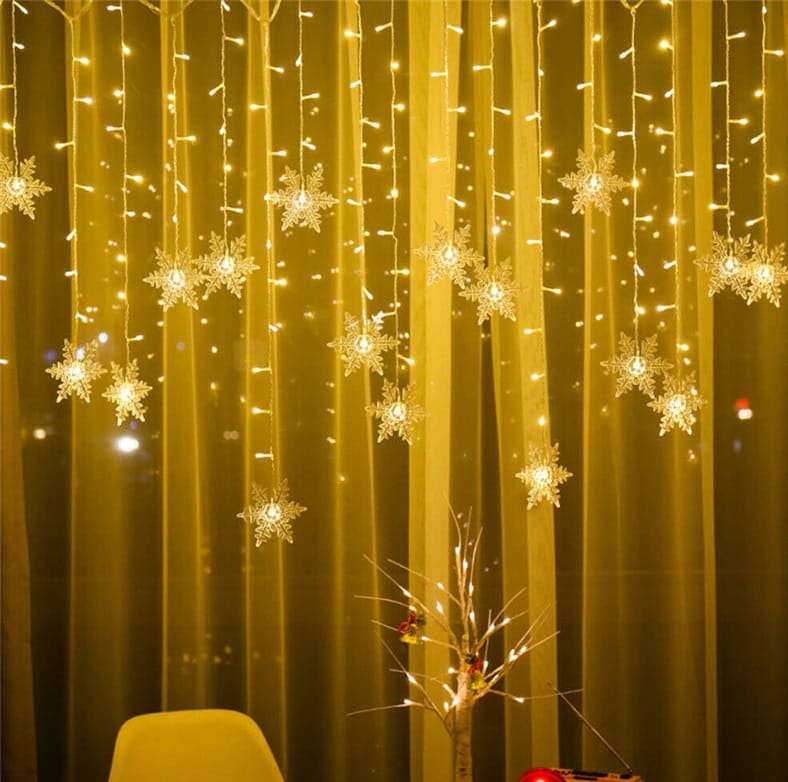 Girlanda kurtyna świecąca z gwiazdkami