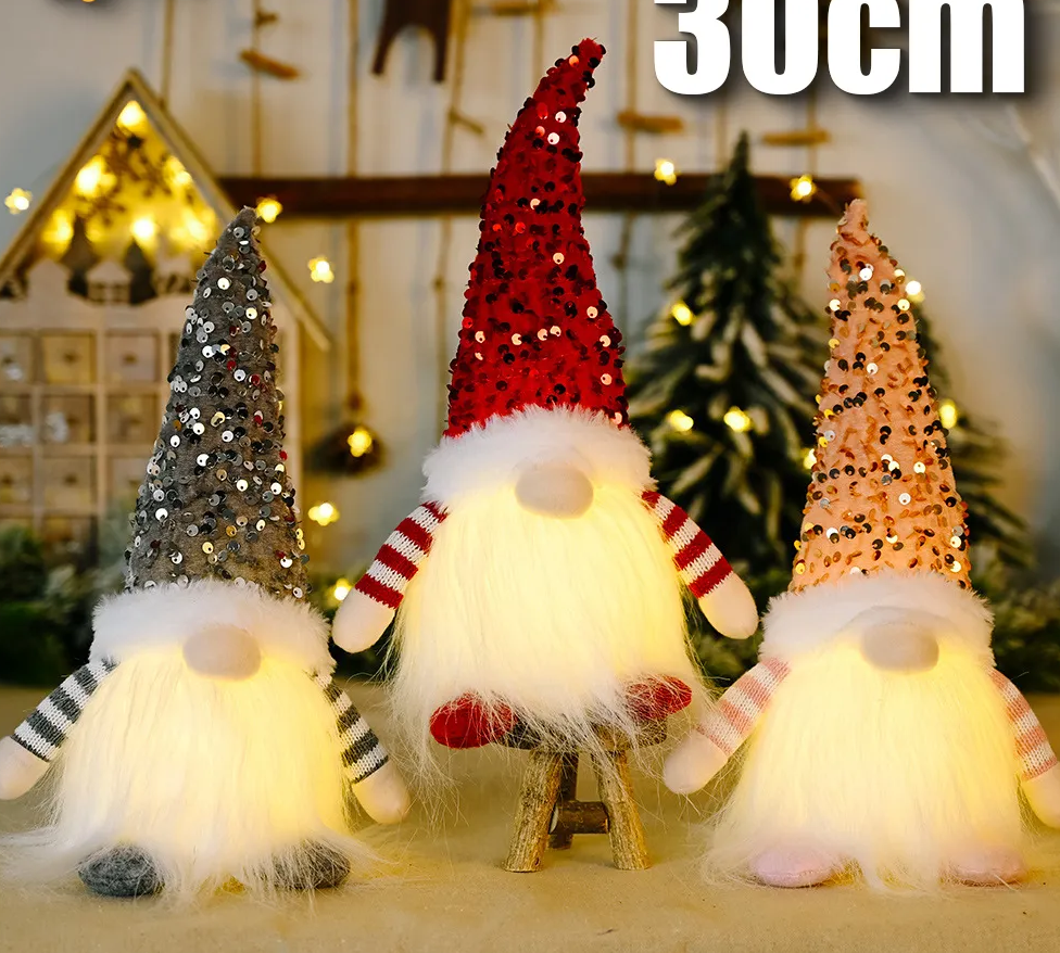 Skrzat Świąteczny GNOM Świecący 30 CM !