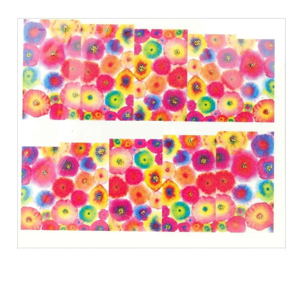 Naklejki wodne do paznokci arkusz 6,5 x 5,5 cm na 10 palców yb Nr 801