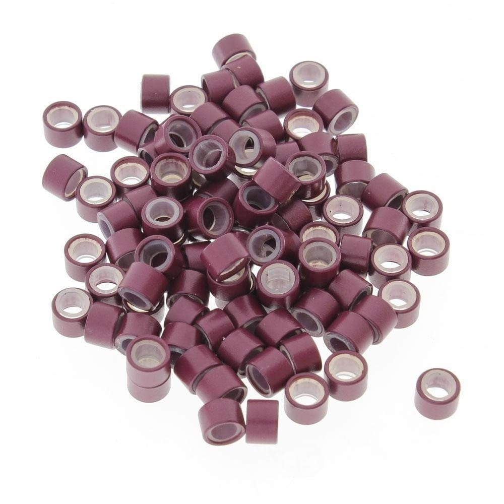 Mikroringi z silikonem do przedłużania włosów 5 mm kolor Nr 4 woreczek 100 szt