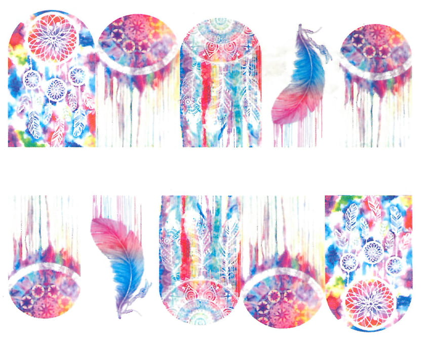 Naklejki wodne do paznokci łapacz snów BN-305