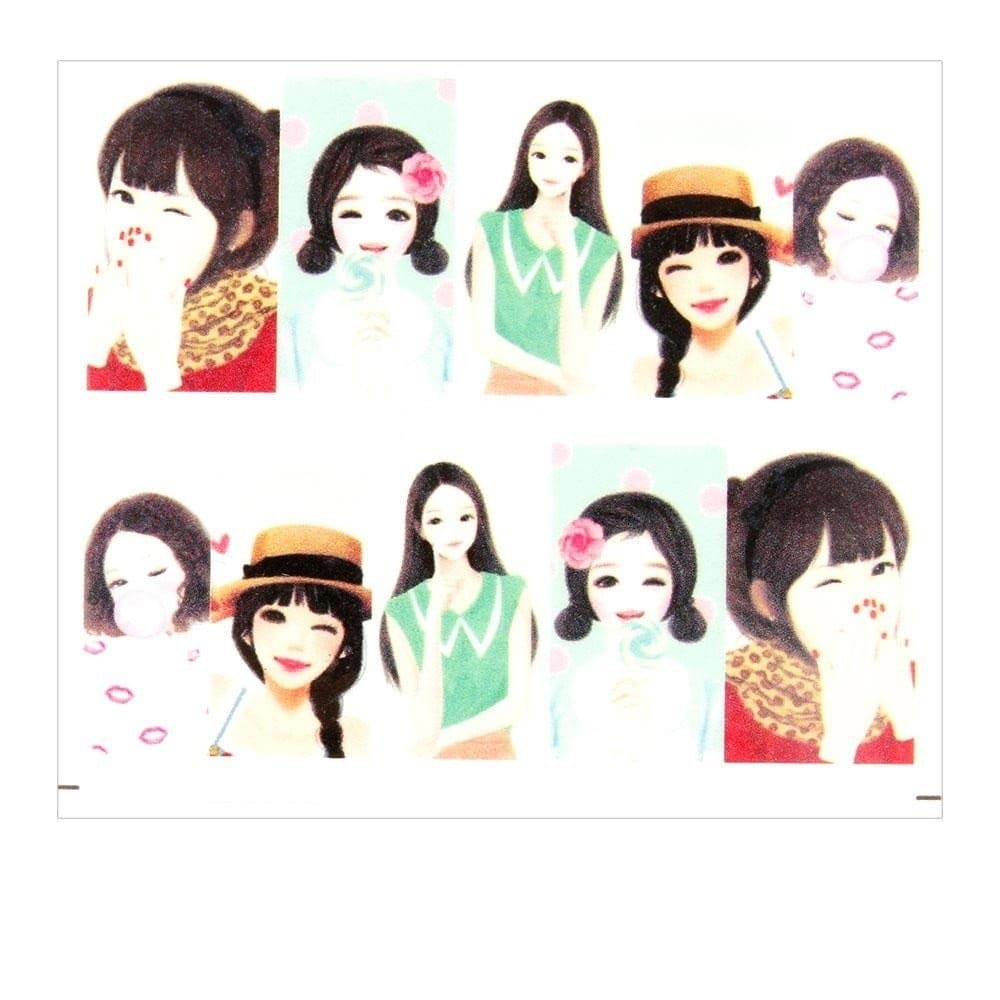 Naklejki wodne do paznokci arkusz 6,5 x 5,5cm na 10 palców yb Nr 939