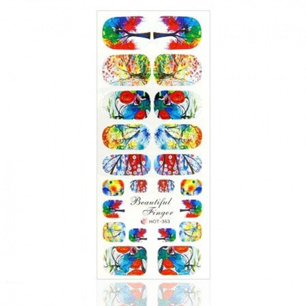 Naklejki wodne do paznokci arkusz 12,7 x 5,5 cm hot Nr 353