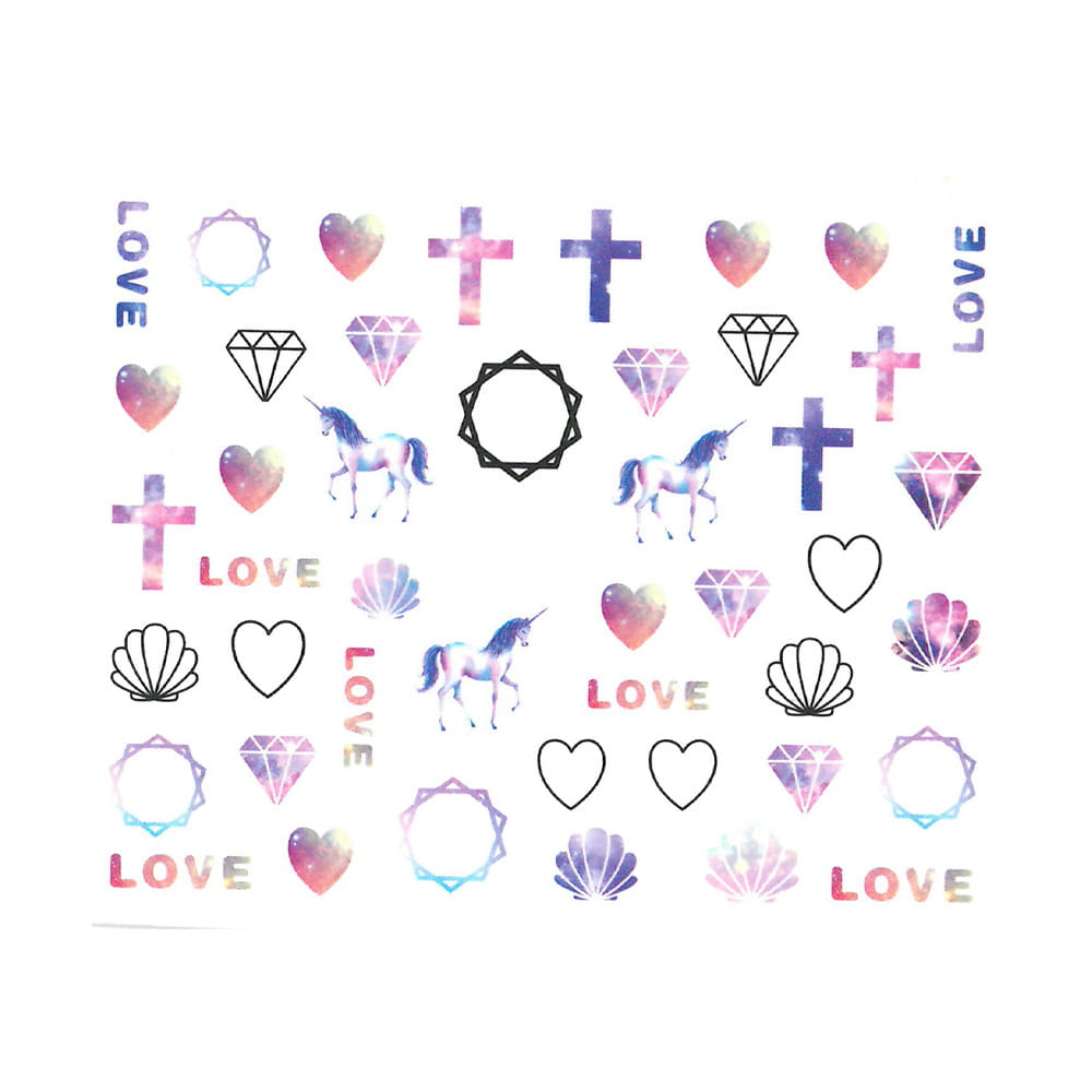 Naklejki wodne do paznokci unicorn BN-637