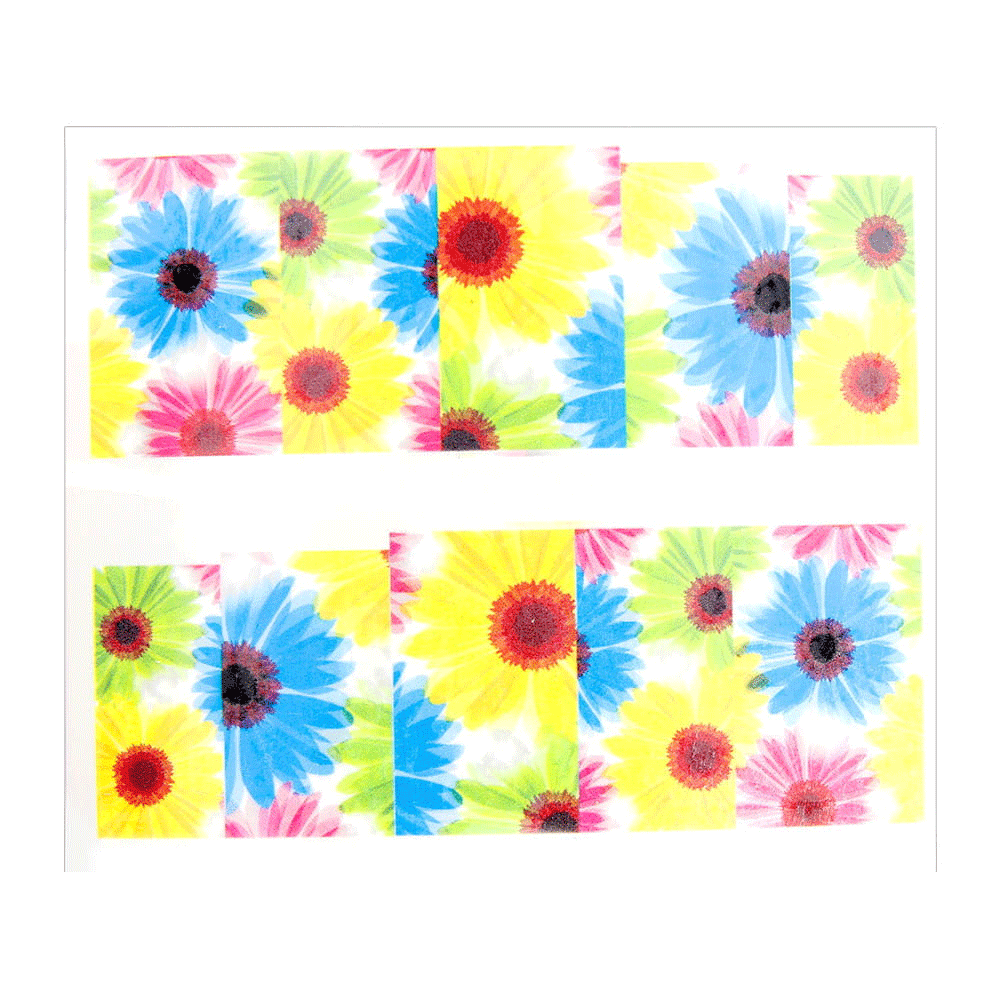 Naklejki wodne do paznokci arkusz 6,5 x 5,5 cm na 10 palców yb Nr 323
