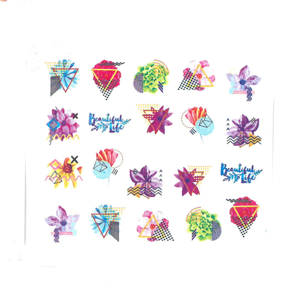 Naklejki wodne do paznokci geometryczne BN-1755