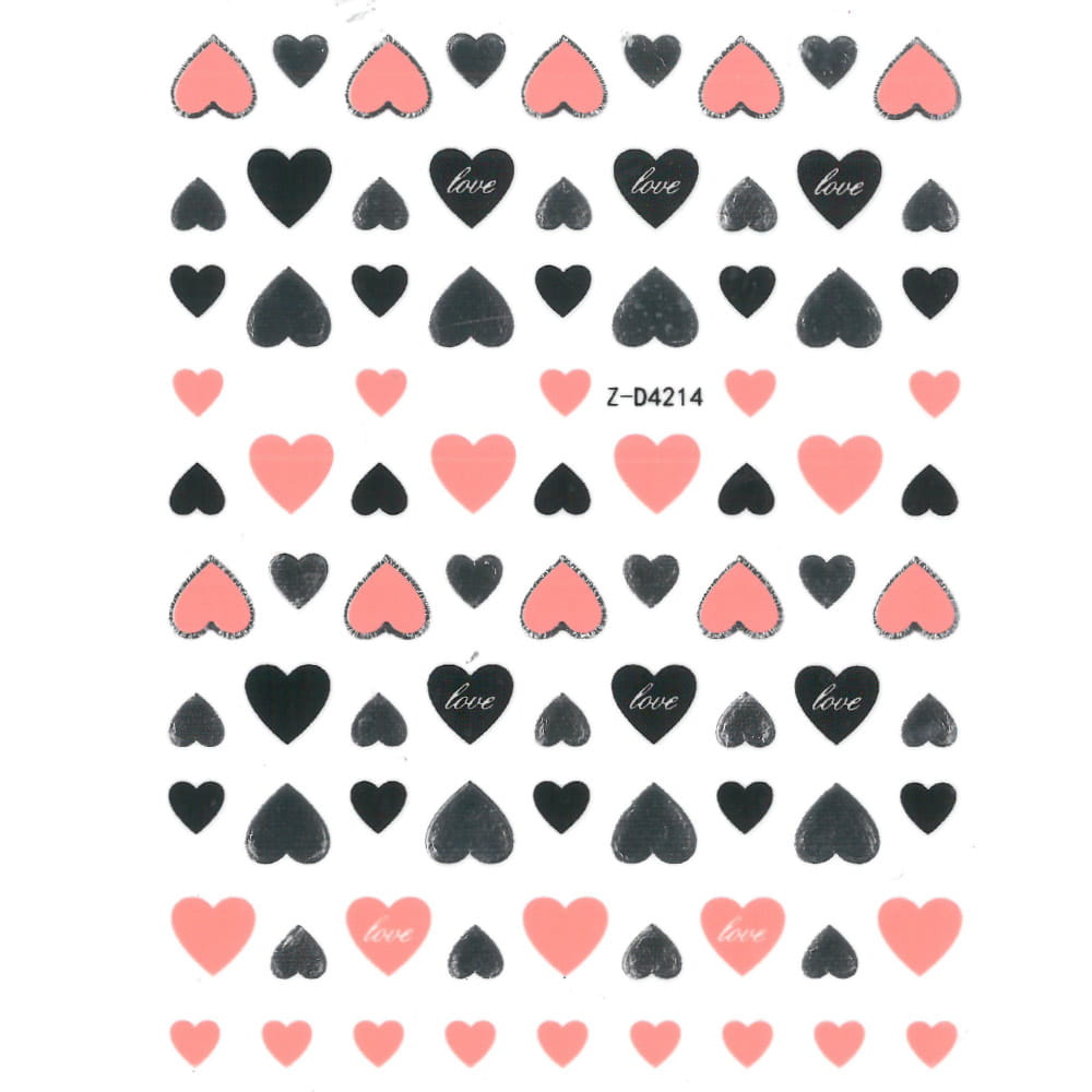 Naklejki do paznokci cienkie samoprzylepne Nail Art Sticker nude serduszka Z-D4214