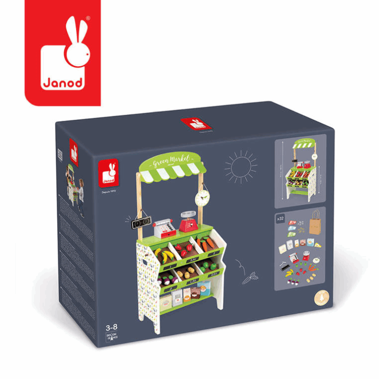 Janod Warzywniak sklep duży drewniany z 33 elementami - 06574