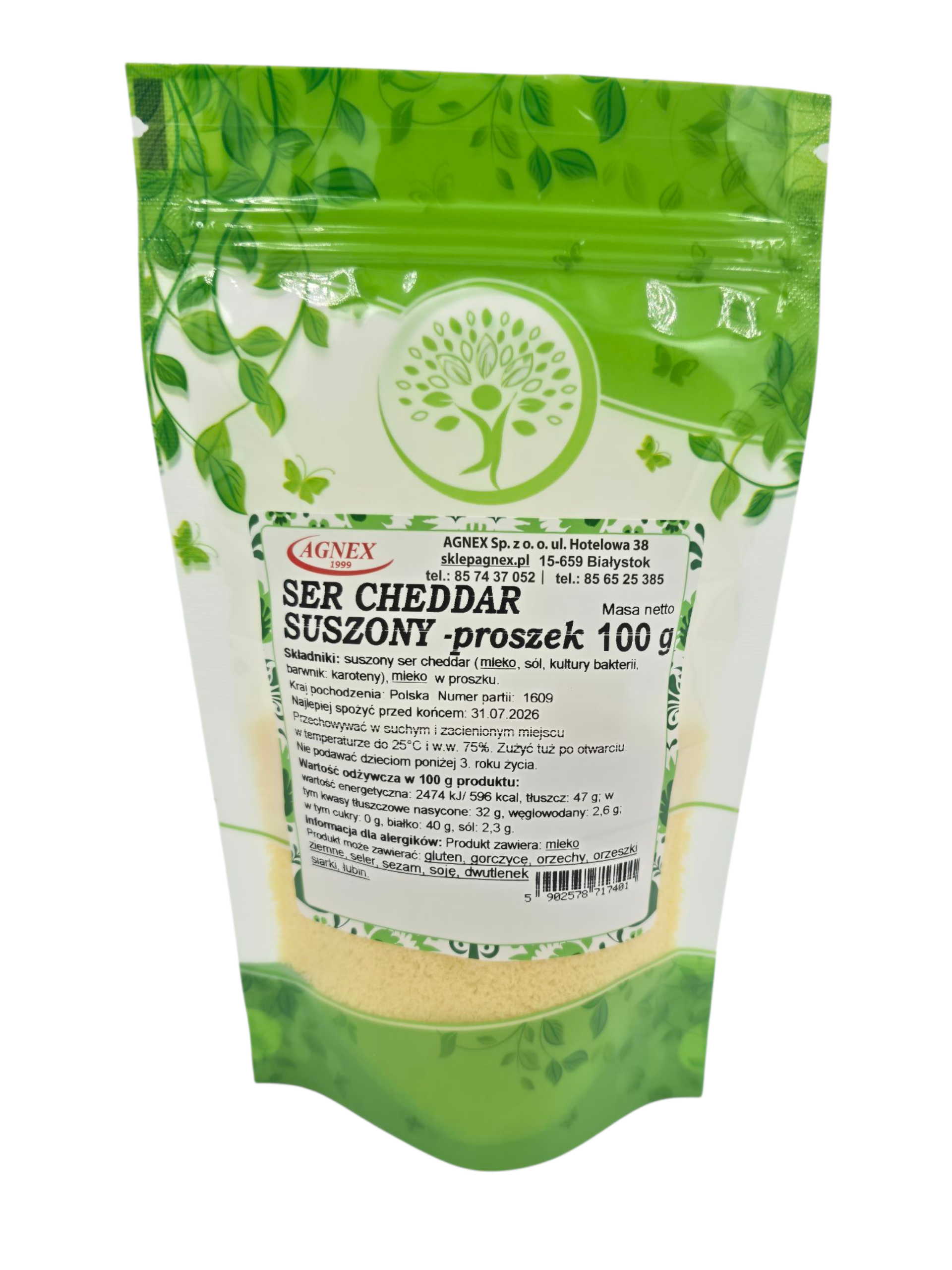 Ser cheddar suszony proszek 100g