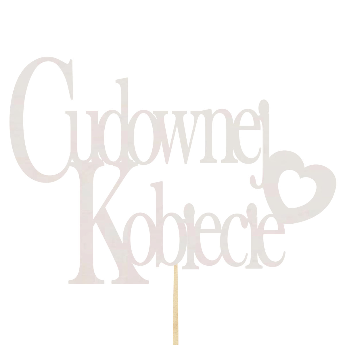 Topper dekoracja na bok tortu pik do prezentu lub bukietu kwiatów dzień kobiet 8 marca bermata