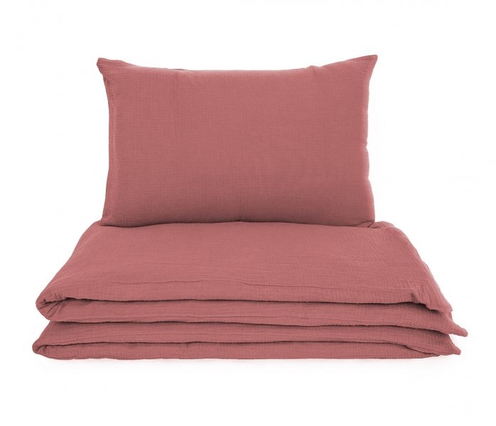 Pościel muślinowa PREMIUM 160x200, 100% bawełna wz. róż retro