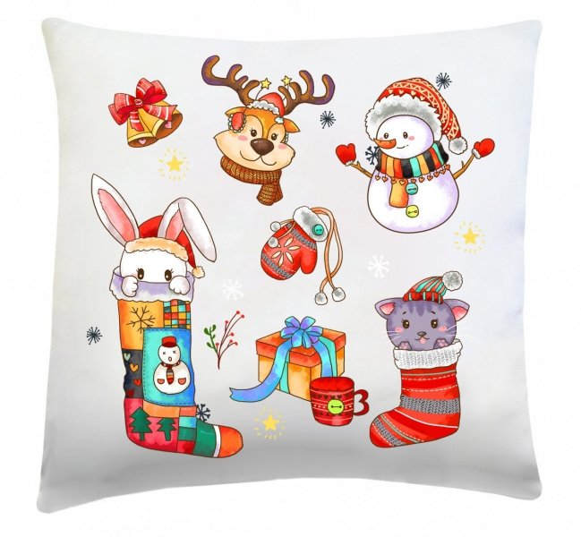 Poduszka świąteczna 40x40 wz. Świąteczni Przyjaciele
