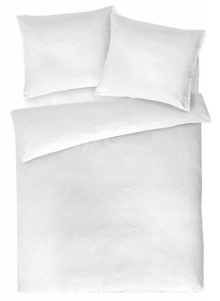 Pościel satyna ADAMASZEK geometryczny 220x200 wz. 01 biały