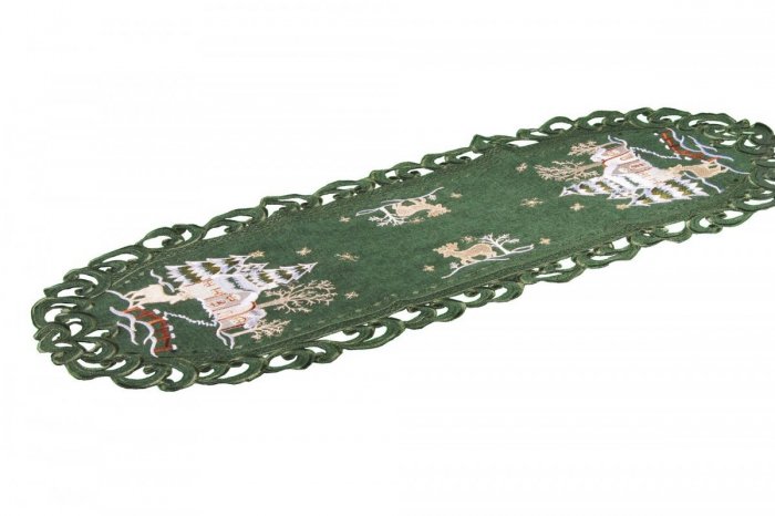 Obrus Świąteczny Boże Narodzenie wz. 271, 35x70 cm zielony
