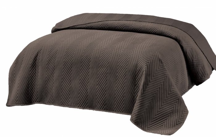 Miękka narzuta pikowana 100% mikrofibra 200x220 wz. NNW-3305 gorzka czekolada