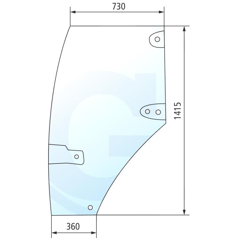 Szyba drzwi lewa CASE MX CX Mc Cormick 192003A6