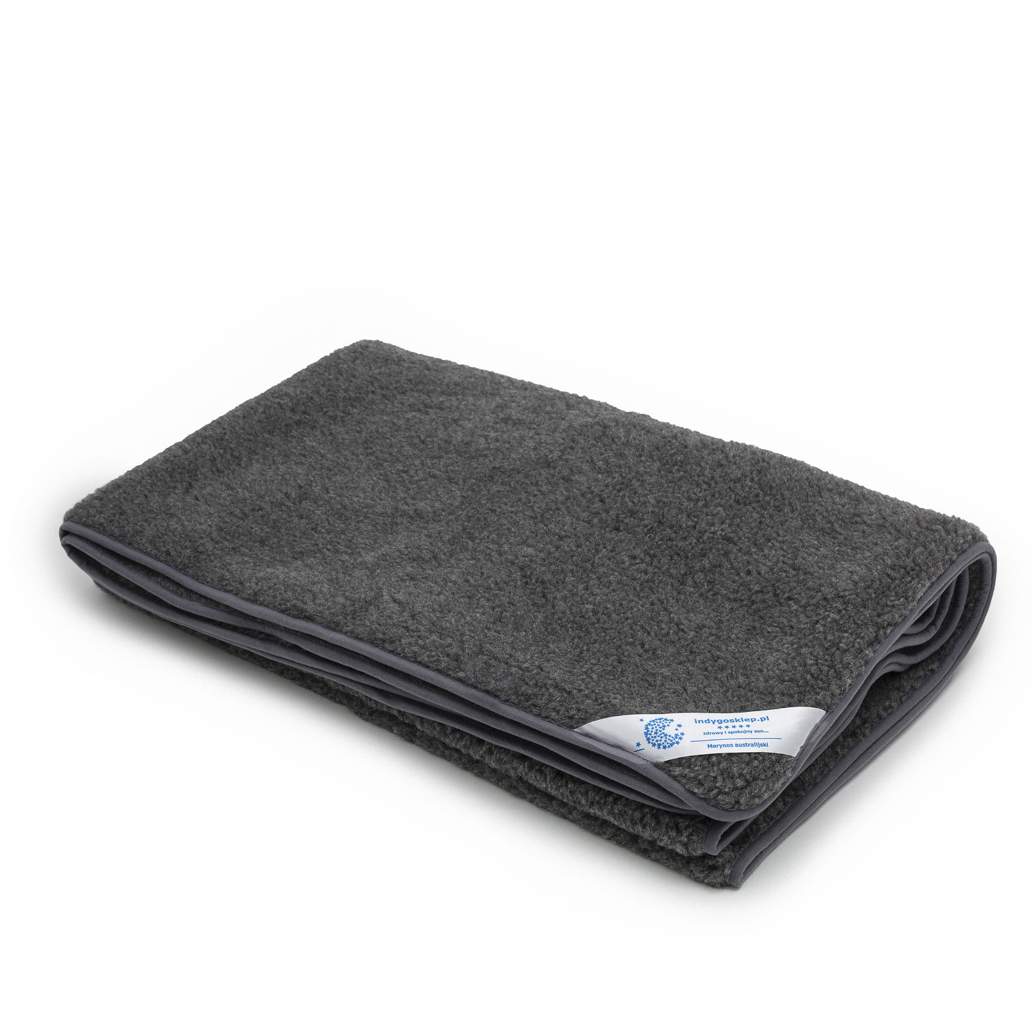 koc wełniany merynos tumbler grafitowy 200x220 (+-5cm)