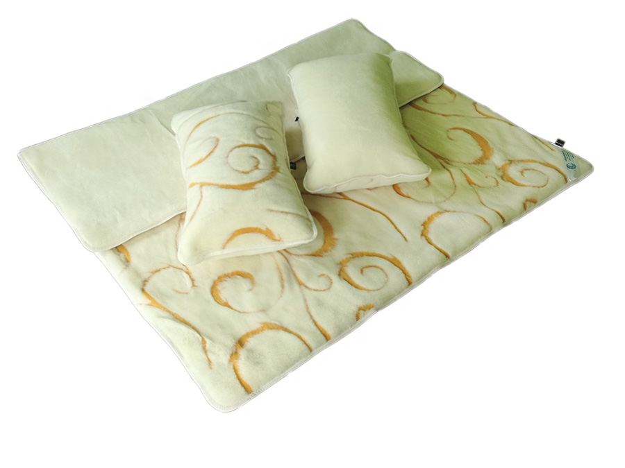 Pościel wełniana kaszmir orange/kaszmir gładki (kołdra 180x200, 2x poduszka 50x60) (+-5cm)